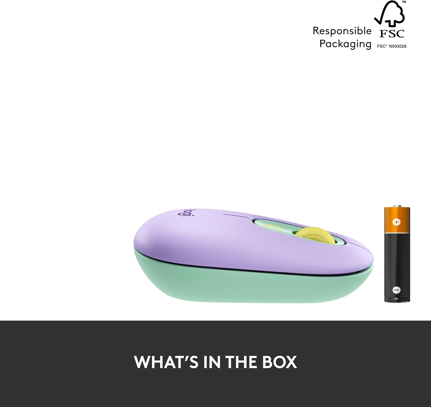 Logitech POP belaidė pelytė Mouse, Wireless Mouse with Customizable Emojis, Silenttouch Technology, Precision/Speed Scroll, Compact Design, Bluetooth, Multi-Device, OS Compatible - Daydream Mint