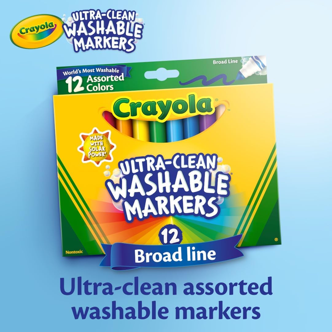Crayola Plačios linijos žymekliai, 12 vnt.