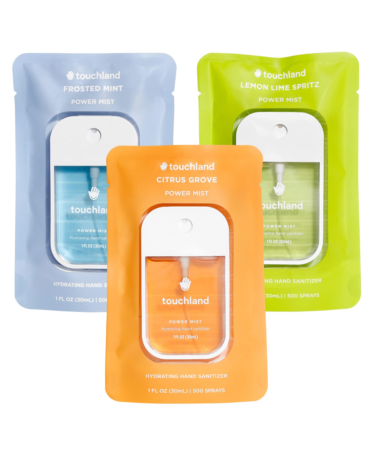 Touchland Power Mist Drėkinamasis rankų dezinfekavimo purškiklis, 3 vnt. rinkinys