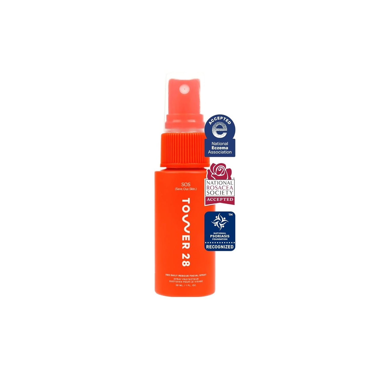 Tower 28 SOS Daily Rescue Facial Spray - Hipochlorido rūgšties purškiklis, padedantis sumažinti paraudimą ir sudirginimą