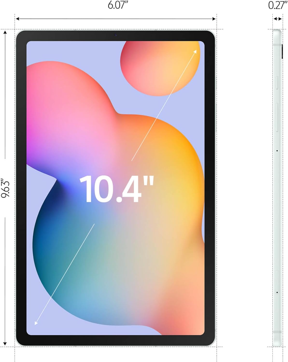 Samsung Galaxy Tab S6 Lite (2024) 10.4" Android Student Tablet, S Pen for Note-Taking, Gaming Ready, Long Battery Life, Expandable Storage, US Version, Mint, Amazon Exclusive