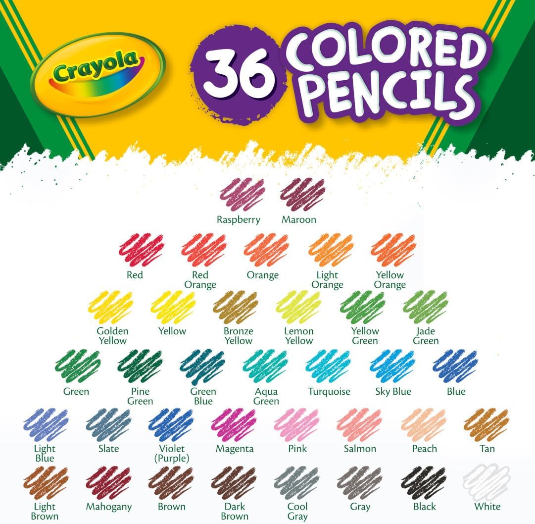Crayola spalvoti pieštukai, 36 vnt.