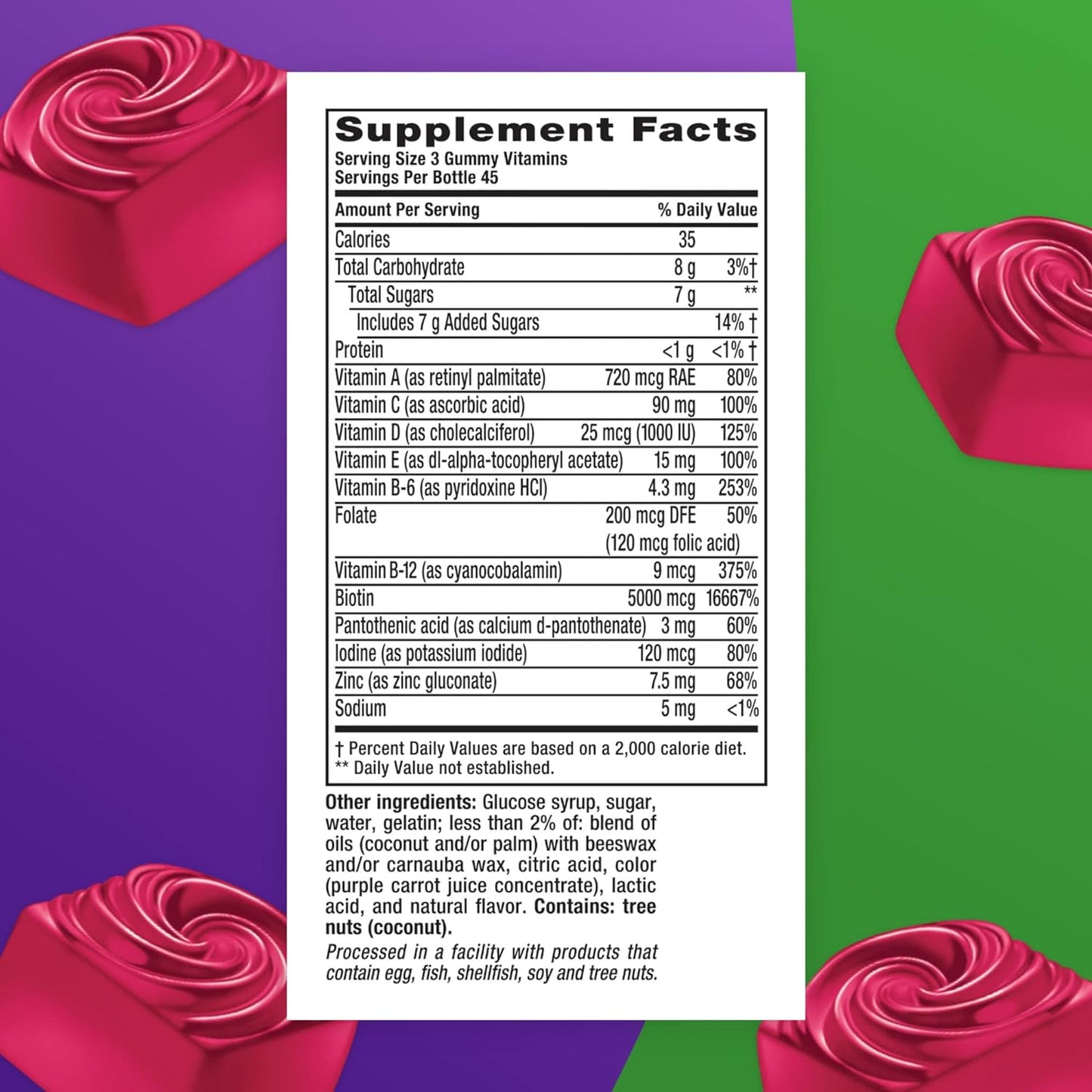 Vitafusion Gorgeous Hair, Skin & Nails Multivitamin plus Biotin and Antioxidant Vitamins C&E