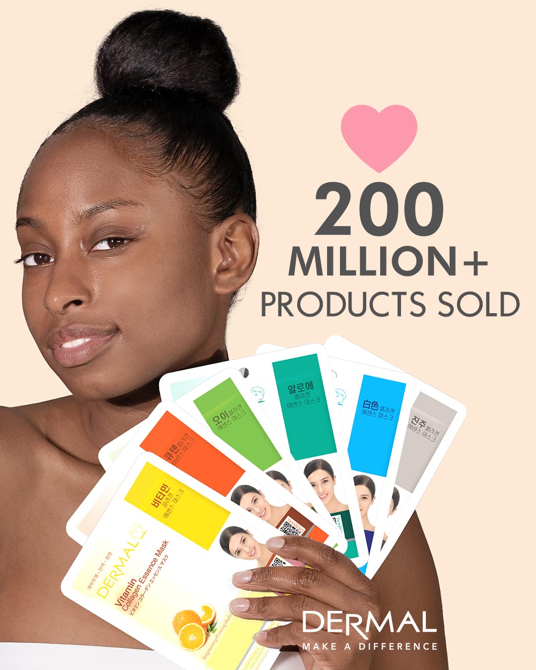 DERMAL Korejietiškos lakštinės veido kaukės, 24 vnt.