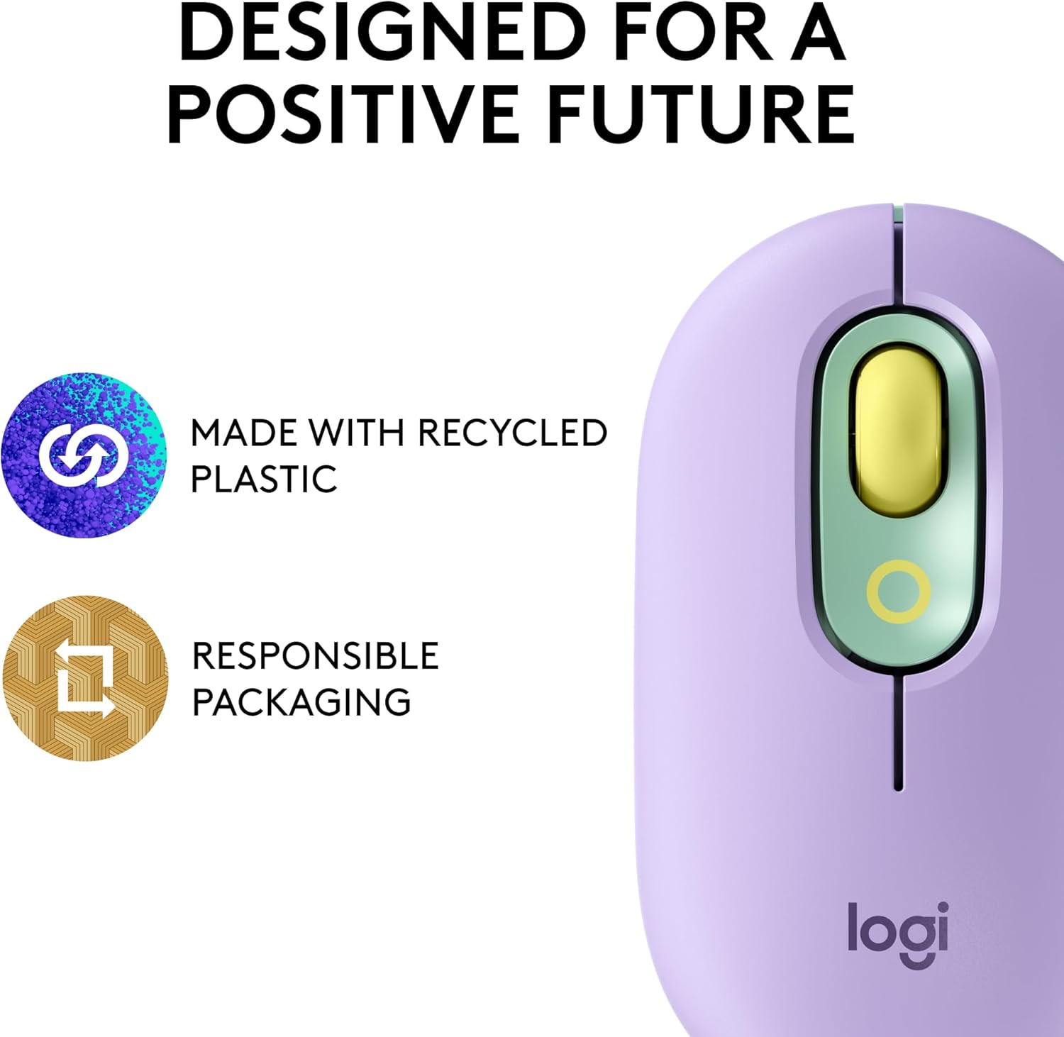 Logitech POP belaidė pelytė Mouse, Wireless Mouse with Customizable Emojis, Silenttouch Technology, Precision/Speed Scroll, Compact Design, Bluetooth, Multi-Device, OS Compatible - Daydream Mint