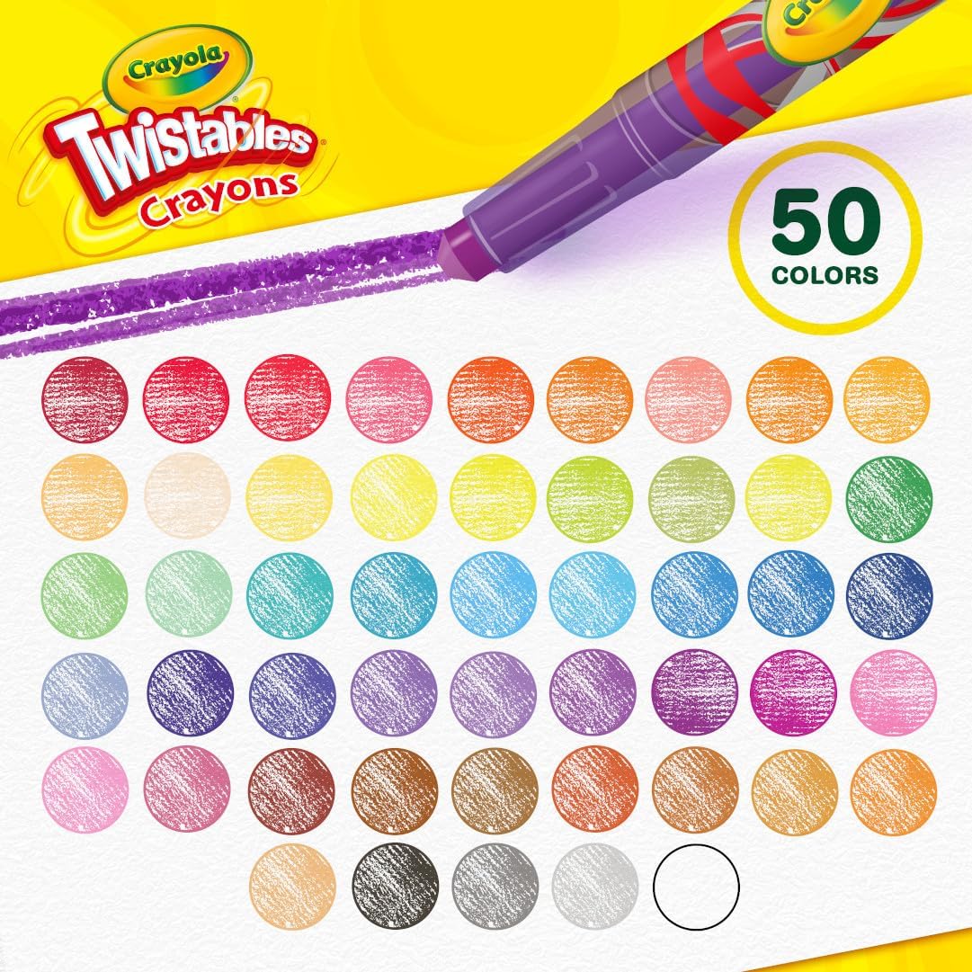 Crayola Mini Twistables kreidelės vaikams (50 vnt.)