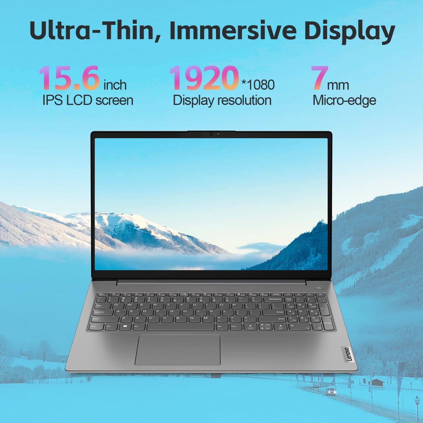 Lenovo Laptop 40GB DDR4 RAM, 1TB Pcie SSD, Wifi 6, Bluetooth, 15.6" FHD, Type-C, HDMI, Iron Grey, Windows 11 Pro, Wendbo