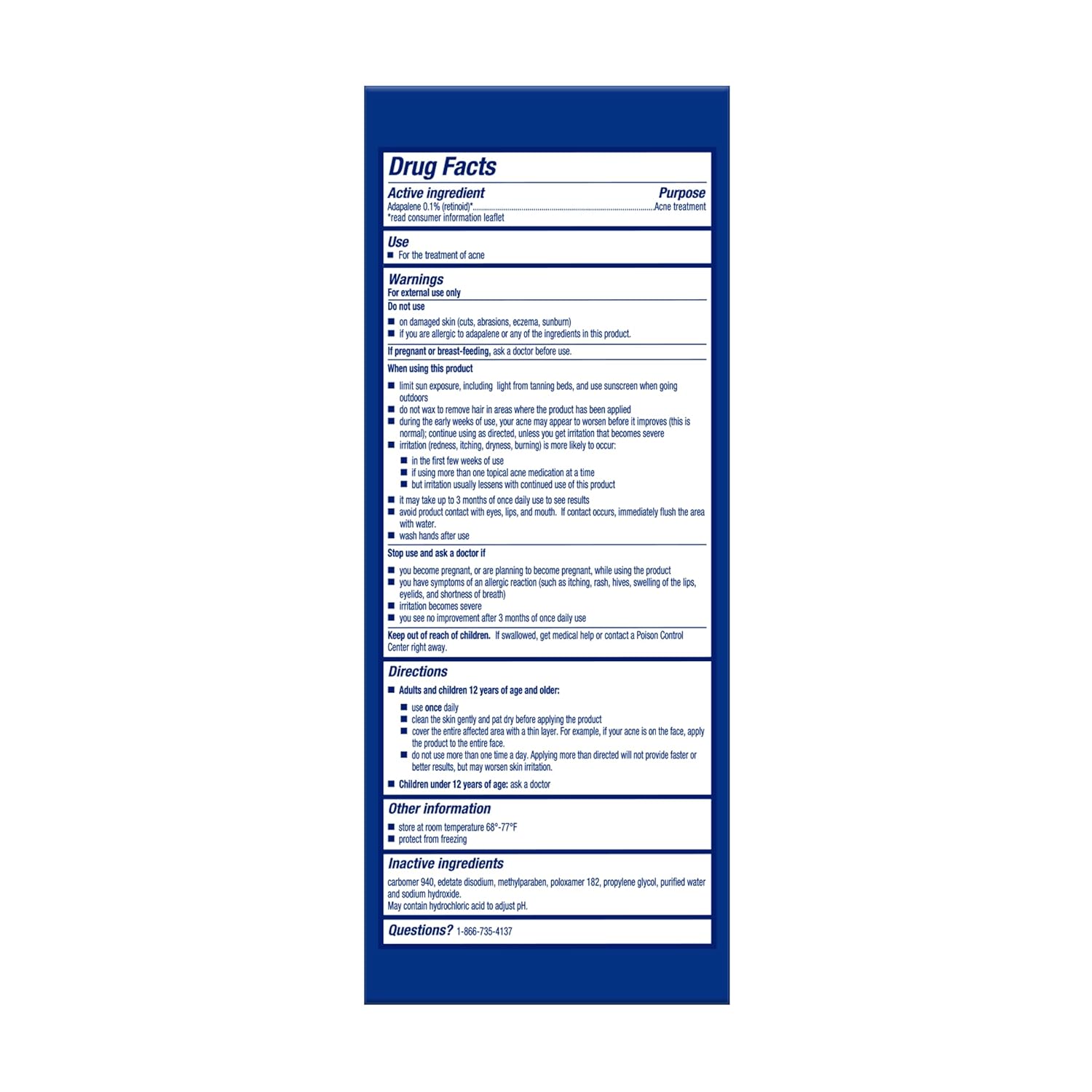 Differin spuogų gydymo gelis