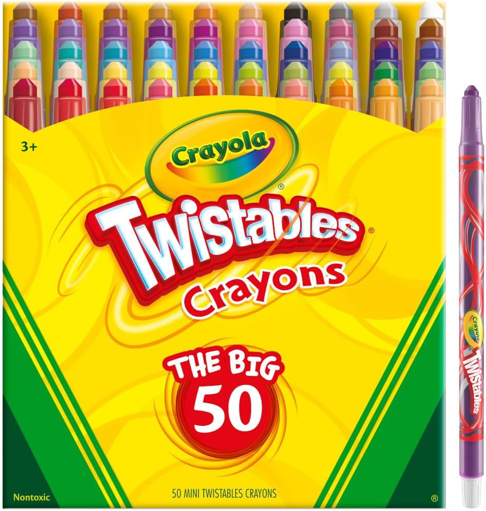Crayola Mini Twistables kreidelės vaikams (50 vnt.)