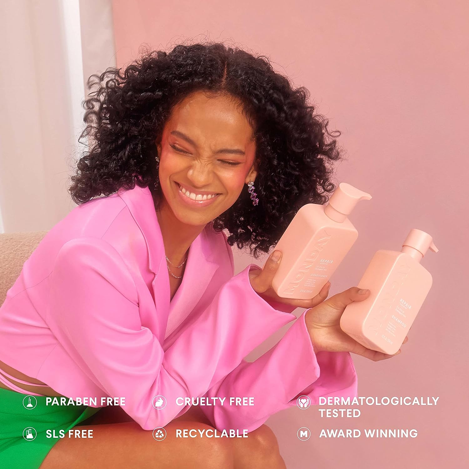 MONDAY HAIRCARE Repair Shampoo and Conditioner Set for Dry to Damaged Hair, Made with Keratin, Coconut Oil, Shea Butter and Vitamin E