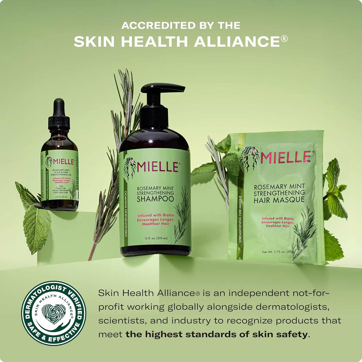 Mielle Organics Rosemary Mint plaukus stiprinanti kaukė