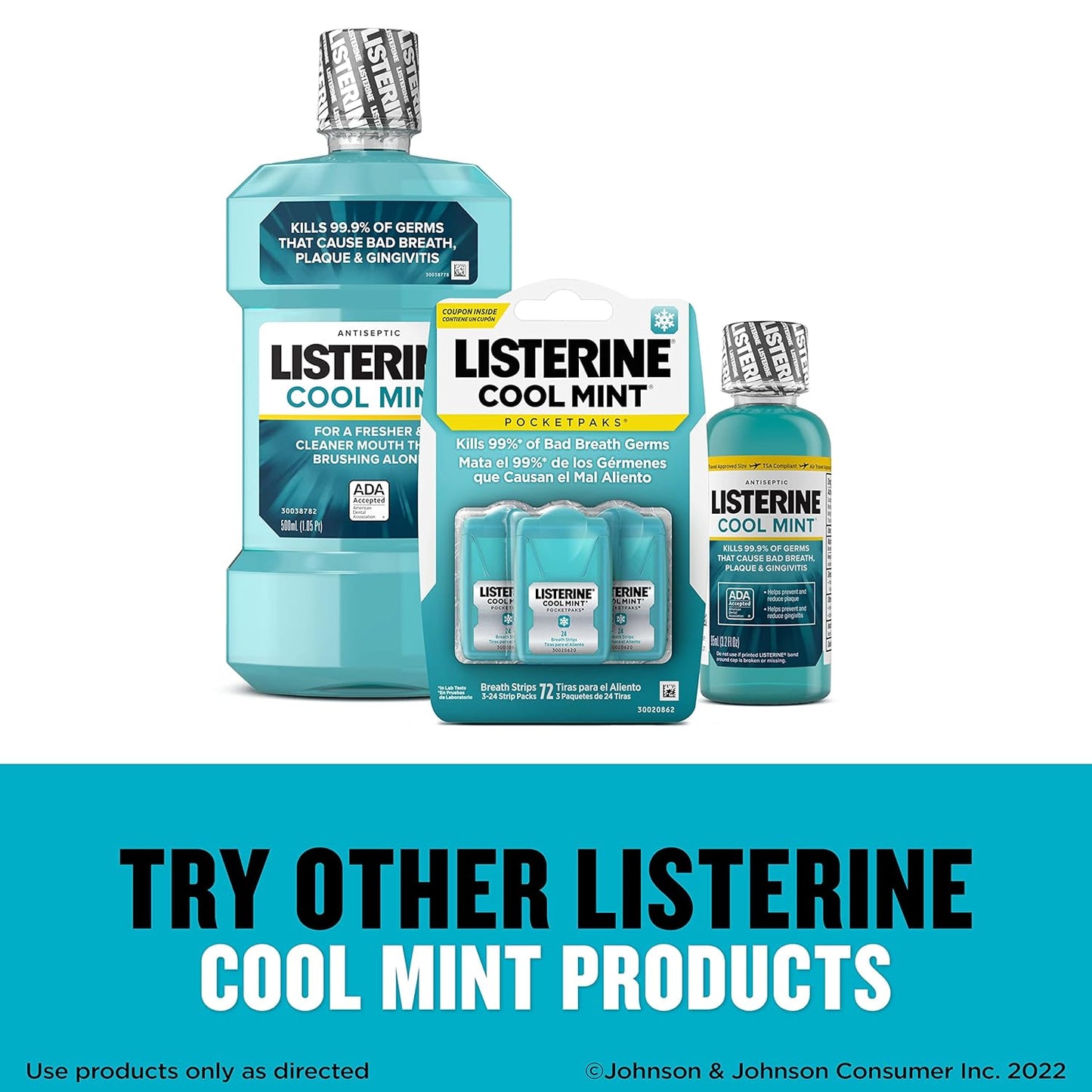 Listerine Cool Mint juostelės gaiviam burnos kvapui