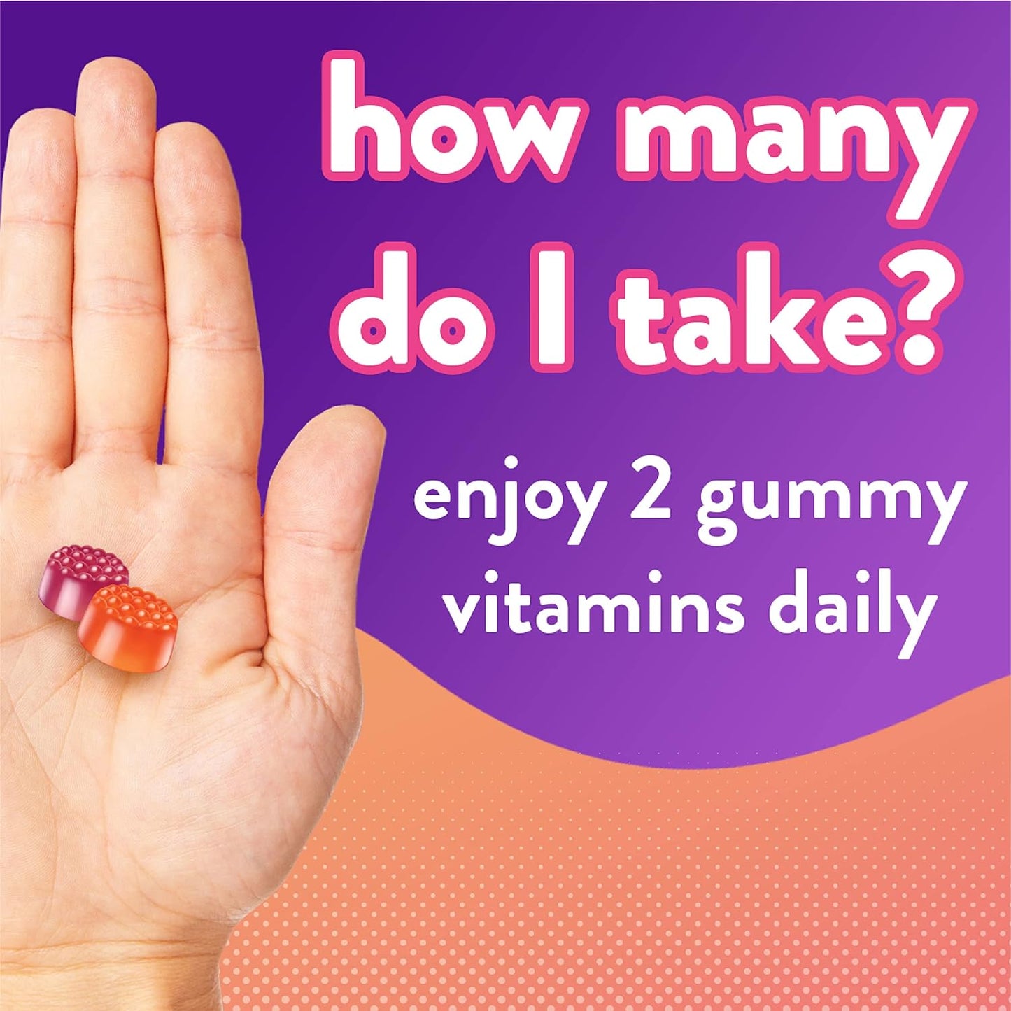 Vitafusion Vitamin D3 Gummy Vitamins for Bone and Immune System Support, Peach, Blackberry and Strawberry Flavored