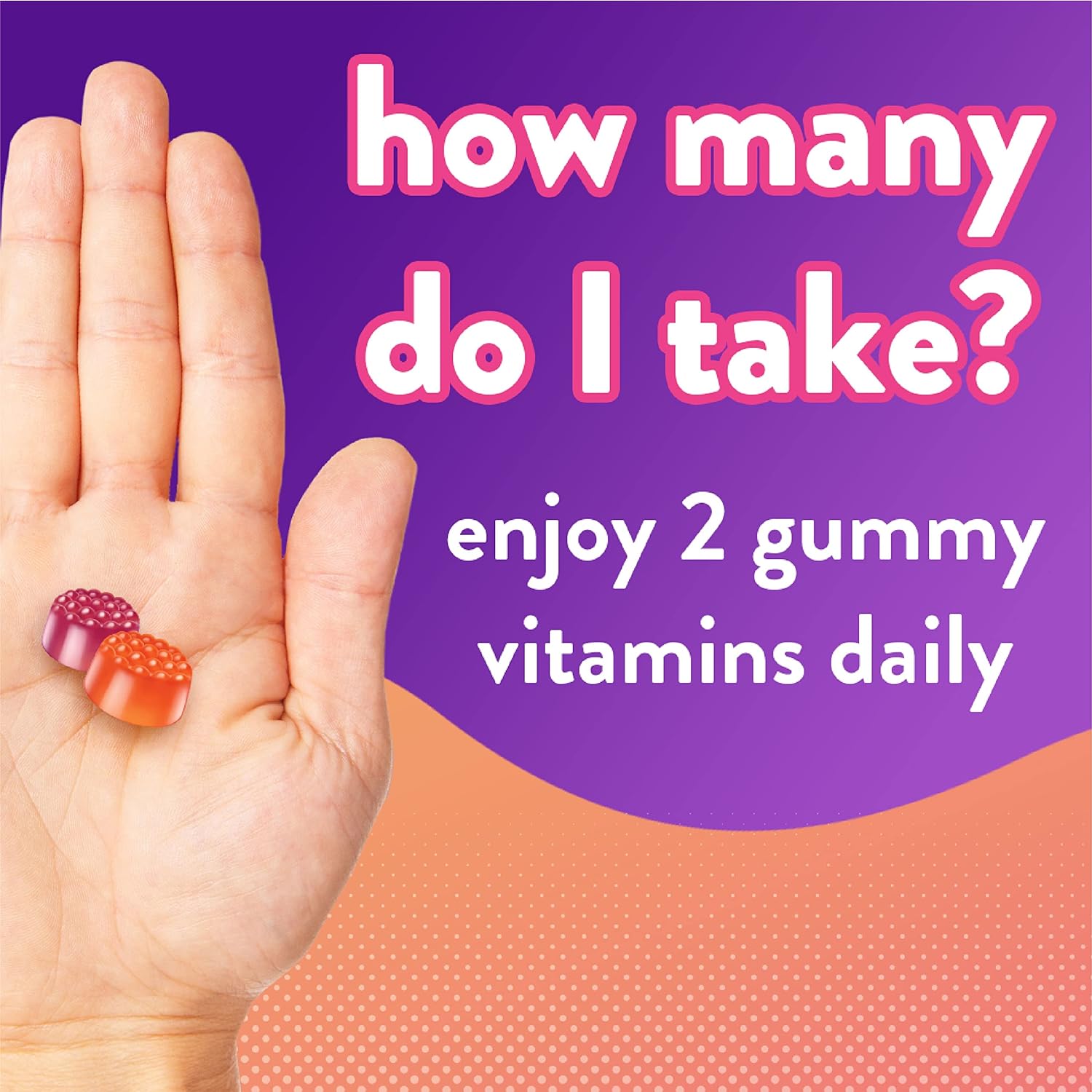 Vitafusion Vitamin D3 Gummy Vitamins for Bone and Immune System Support, Peach, Blackberry and Strawberry Flavored