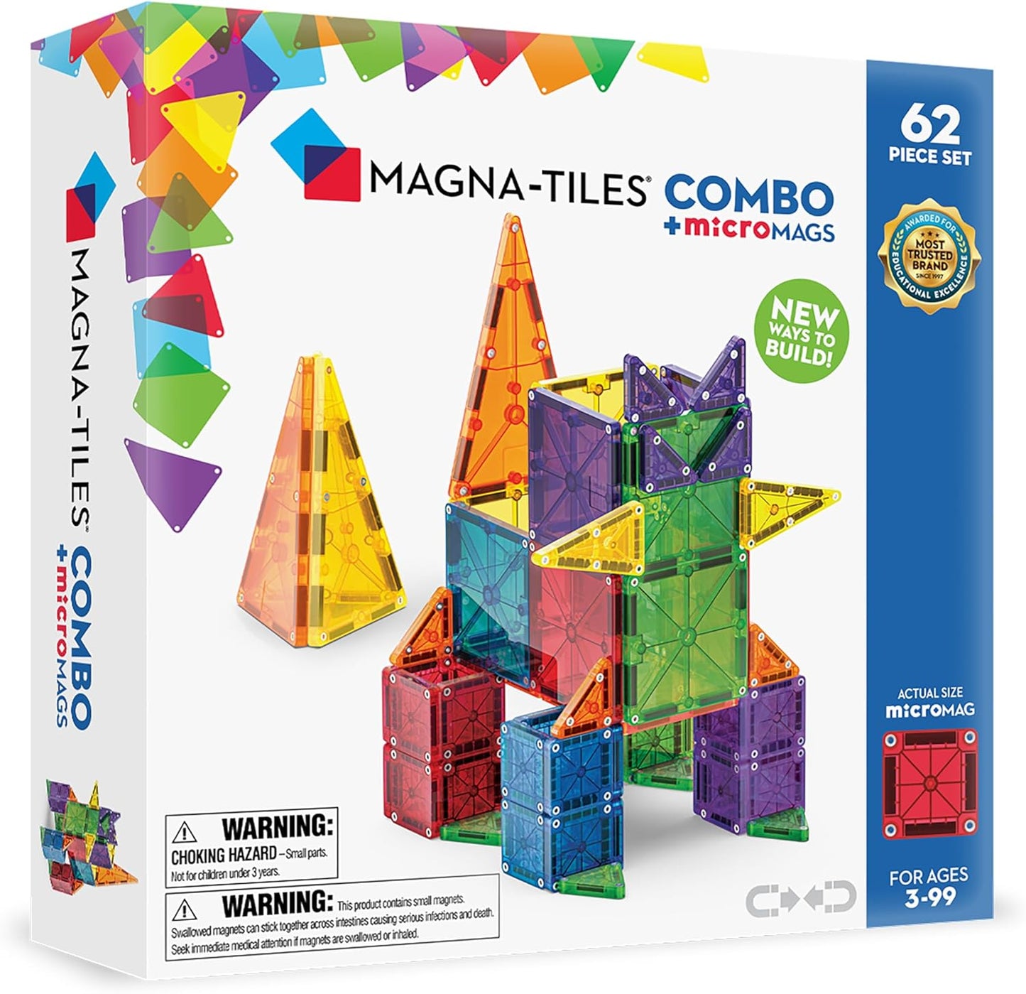 MAGNA-TILES magnetinių konstravimo kaladėlių rinkinys kūrybiškam STEM mokymuisi