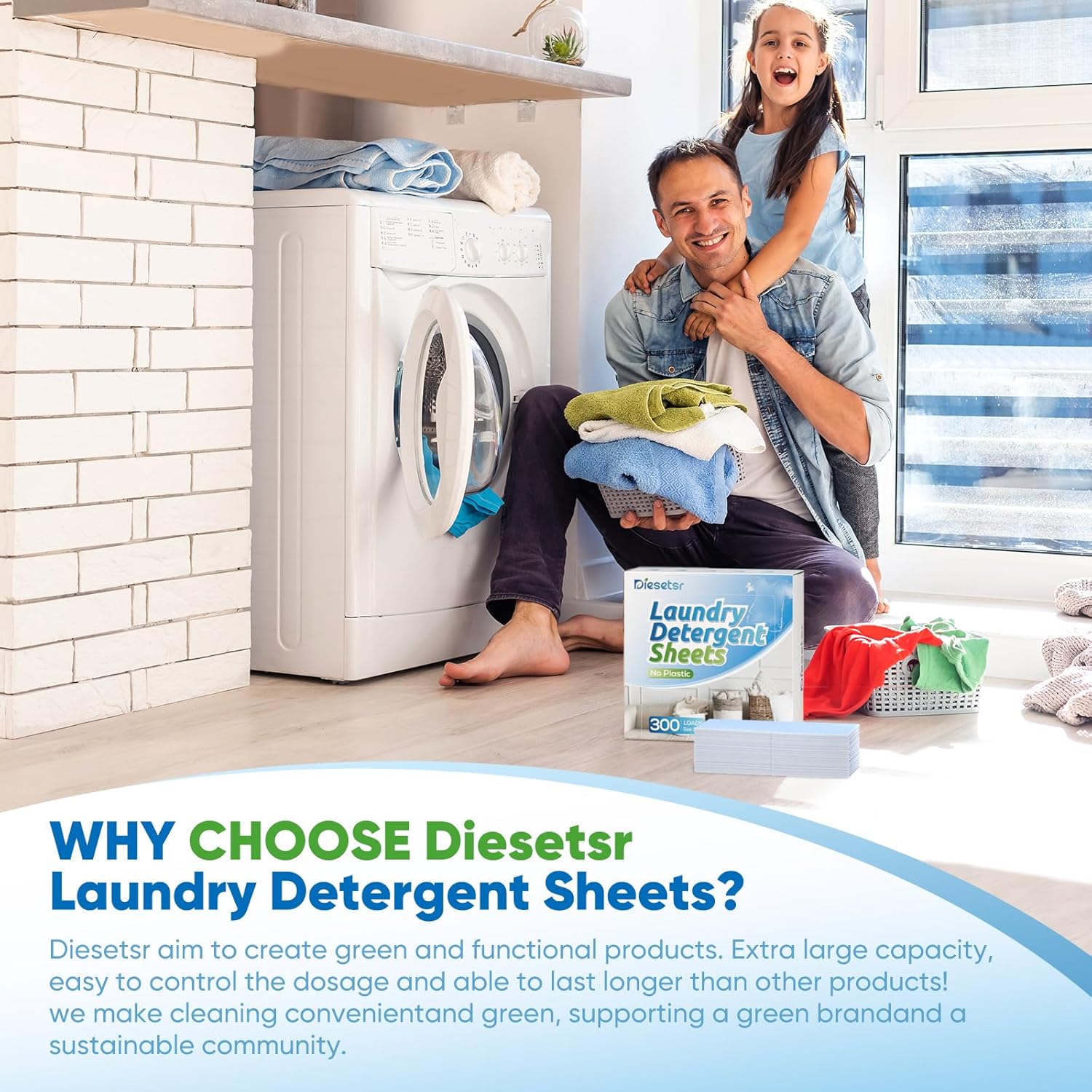 Laundry Detergent Sheets 150 Counts 300 Small Loads Travel Laundry Sheets Eco-Friendly,No Plastic Clothes Washing Soap-Lavender