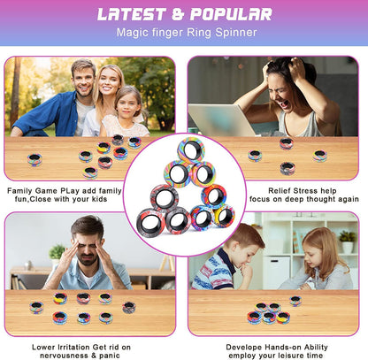 Cevioce 9 vnt. magnetinių žiedų fidget rinkinys