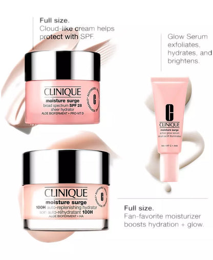 „Moisture Surge“ Švytėjimas nuo ryto iki vakaro  odos priežiūros dovanų rinkinys