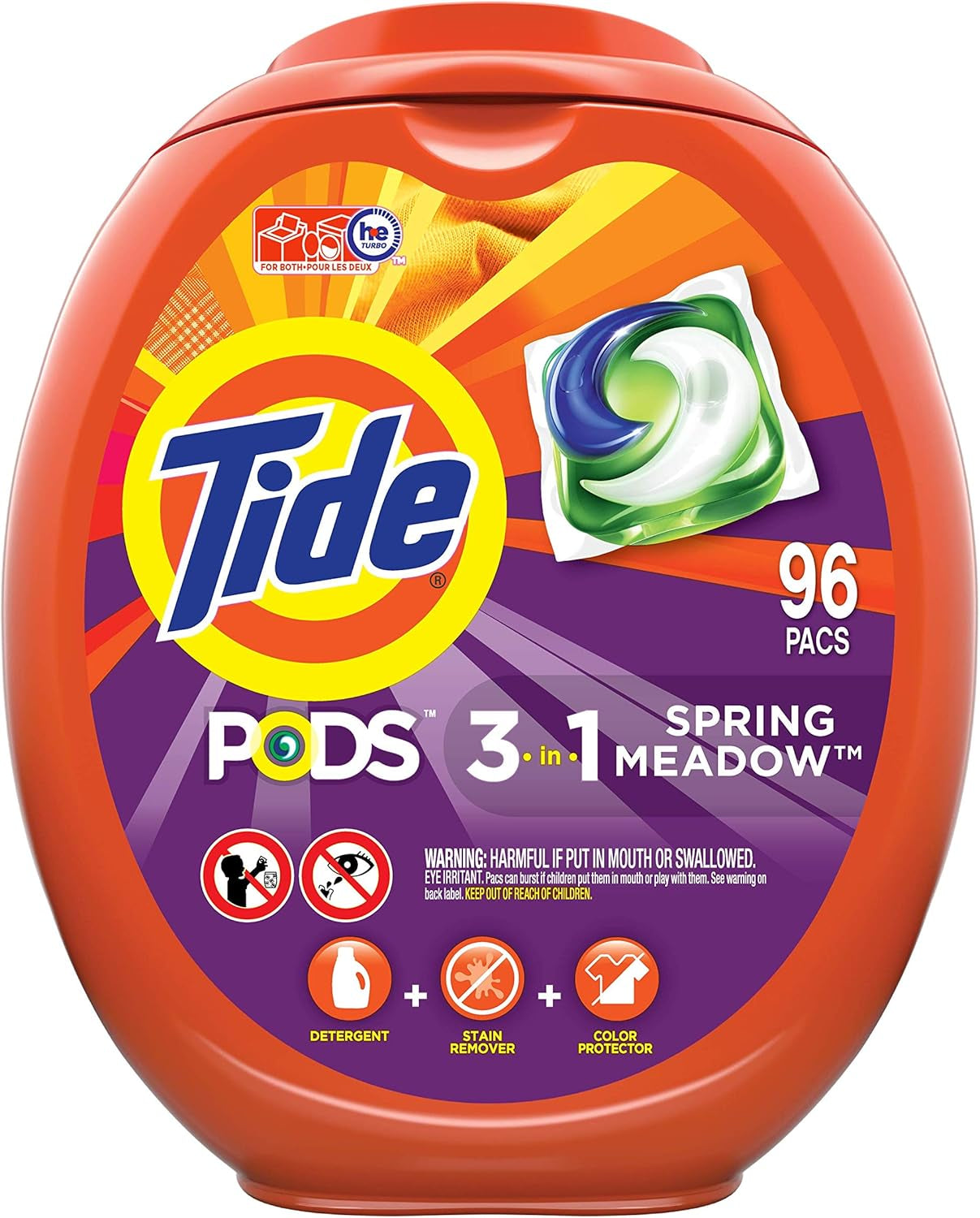 Tide PODS 3 viename skalbimo kapsulės – dėmių valiklis, kvapų neutralizatorius ir spalvų apsauga, 42 vnt.