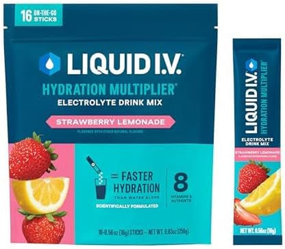 Liquid I.V. Hydration Multiplier elektrolitų gėrimo milteliai, hidratacijos palaikymui, 16 vienkartinių pakelių