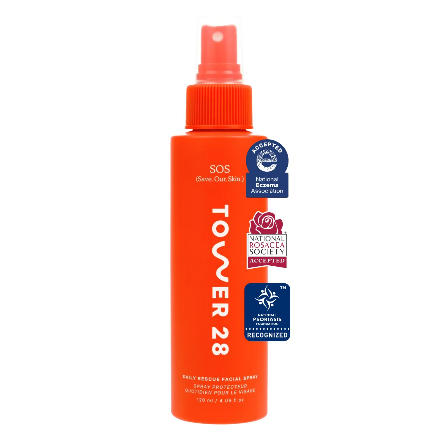 Tower 28 SOS Daily Rescue Facial Spray - Hipochlorido rūgšties purškiklis, padedantis sumažinti paraudimą ir sudirginimą