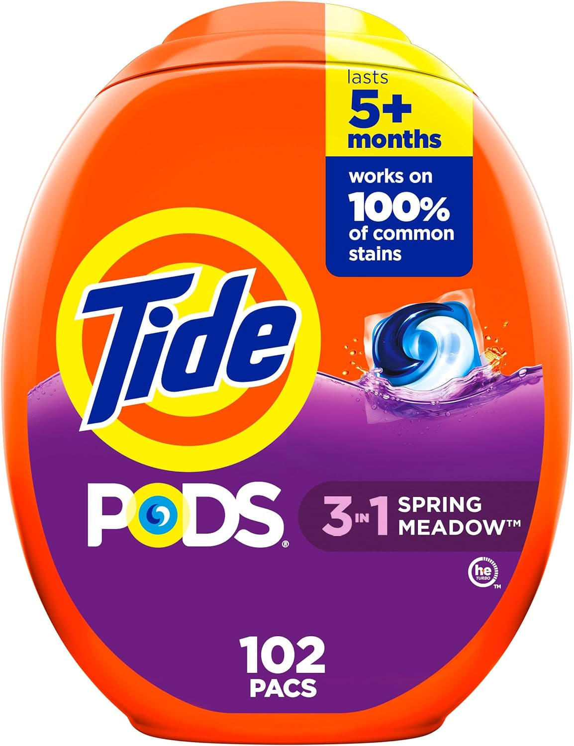 Tide PODS 3 viename skalbimo kapsulės – dėmių valiklis, kvapų neutralizatorius ir spalvų apsauga, 42 vnt.