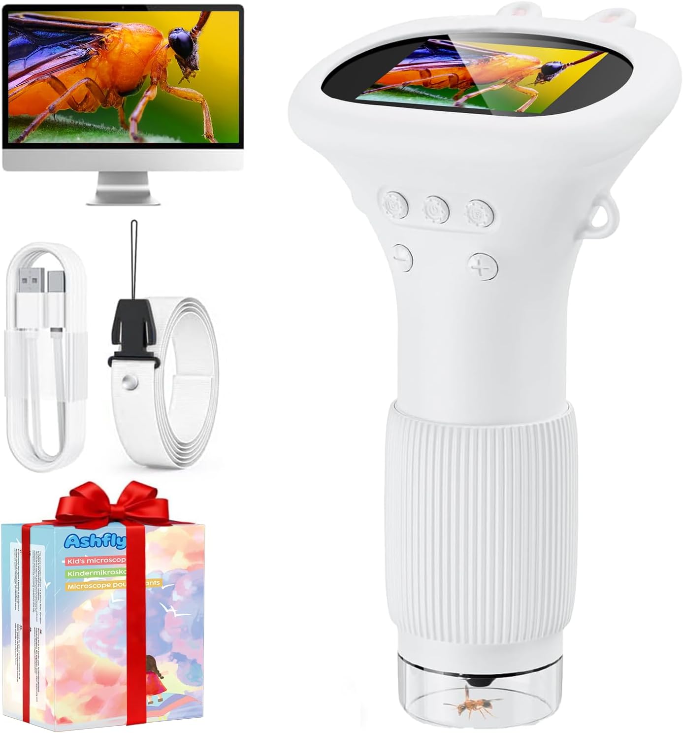 Nešiojamas vaikaiškas mikroskopas