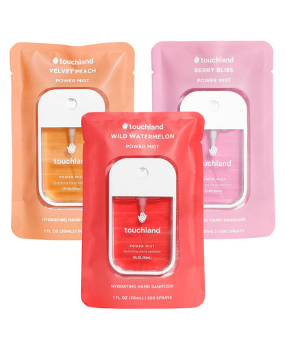 Touchland Power Mist Drėkinamasis rankų dezinfekavimo purškiklis, 3 vnt. rinkinys