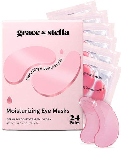 grace & stella Energizing paakių kaukės nuo paburkimo ir tamsių ratilų (24 poros)