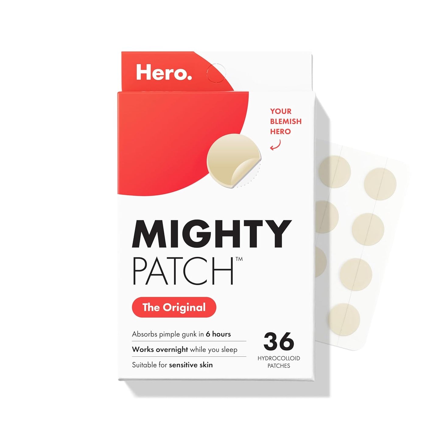 Mighty Patch Original - #1 Hidrokoloidiniai spuogų pleistrai veidui
