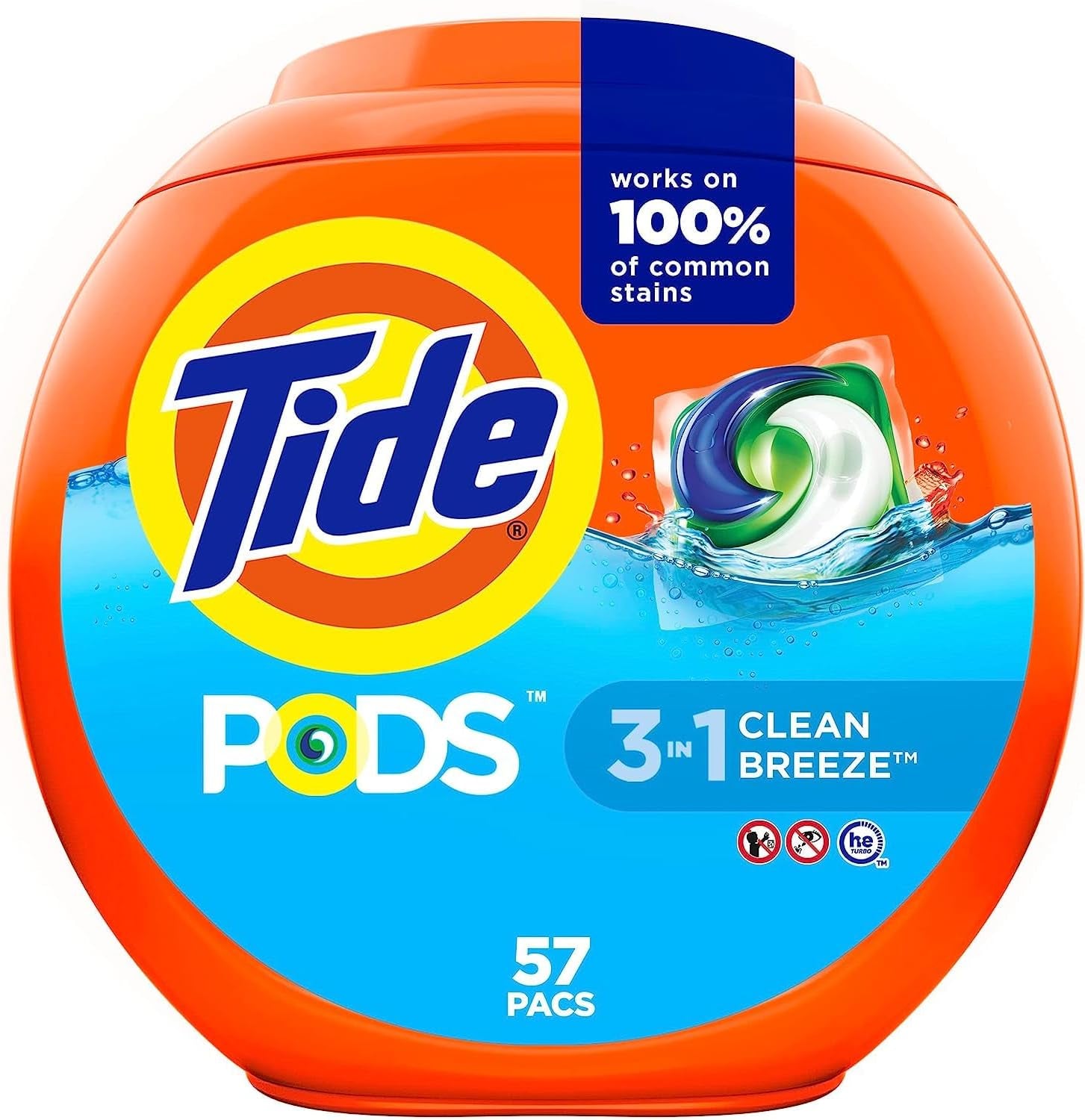 Tide PODS 3 viename skalbimo kapsulės – dėmių valiklis, kvapų neutralizatorius ir spalvų apsauga, 42 vnt.