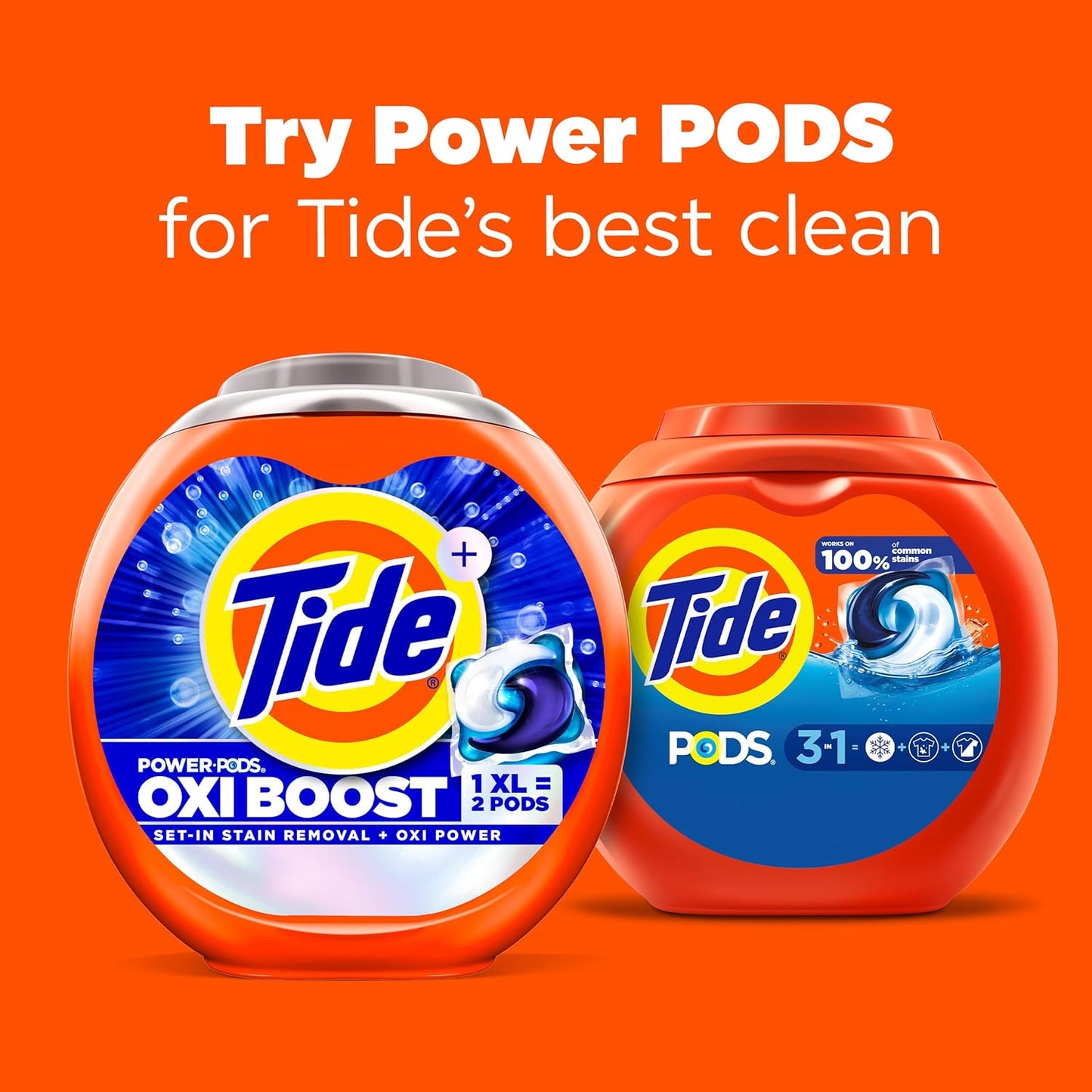 Tide PODS 3 viename skalbimo kapsulės – dėmių valiklis, kvapų neutralizatorius ir spalvų apsauga, 42 vnt.