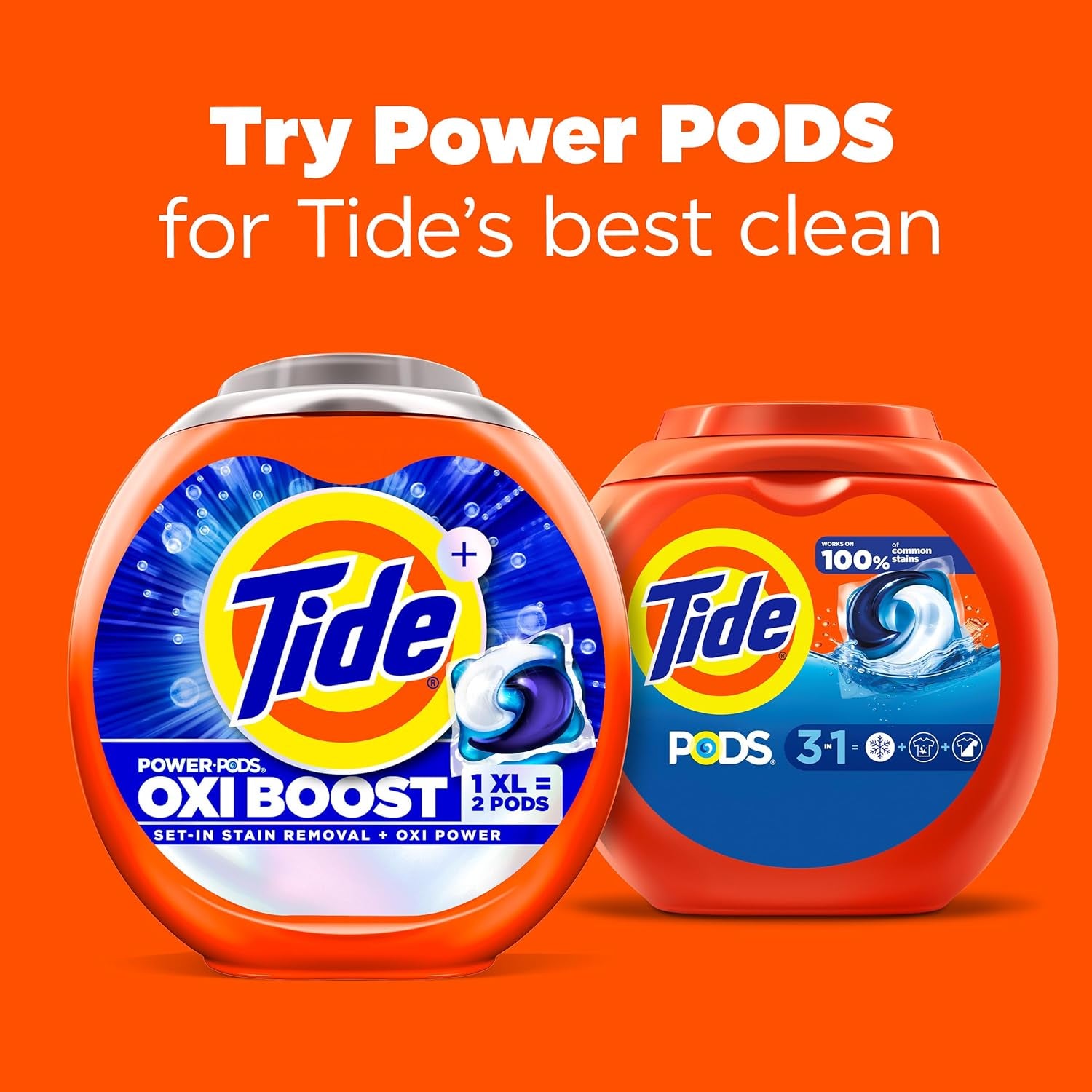 Tide PODS 3 viename skalbimo kapsulės – dėmių valiklis, kvapų neutralizatorius ir spalvų apsauga, 42 vnt.