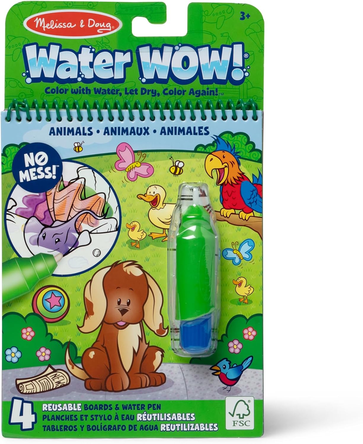 Melissa & Doug on the Go Water Wow! Daugkartinio naudojimo spalvinimo knygelė su vandens rašikliu vaikams