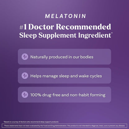 Natrol melatonino guminukai, 10 mg, braškių skonio