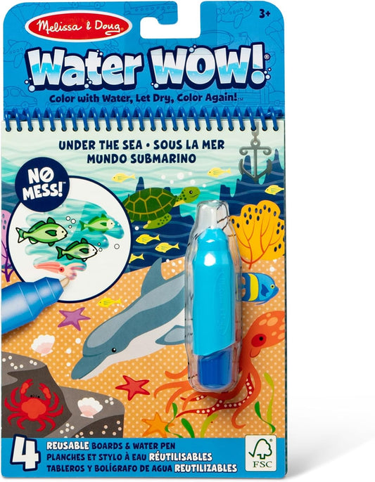 Melissa & Doug on the Go Water Wow! Daugkartinio naudojimo spalvinimo knygelė su vandens rašikliu vaikams