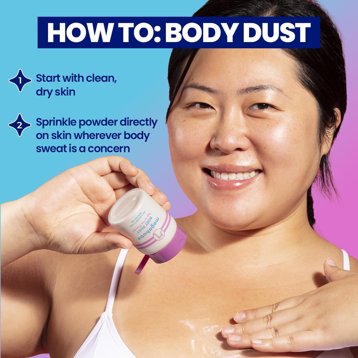 Megababe Body Dust prakaitą sugerianti kūno pudra