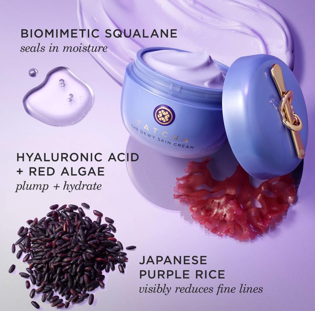 TATCHA The Dewy Skin Cream sodrus veido kremas sausai ir mišriai odai