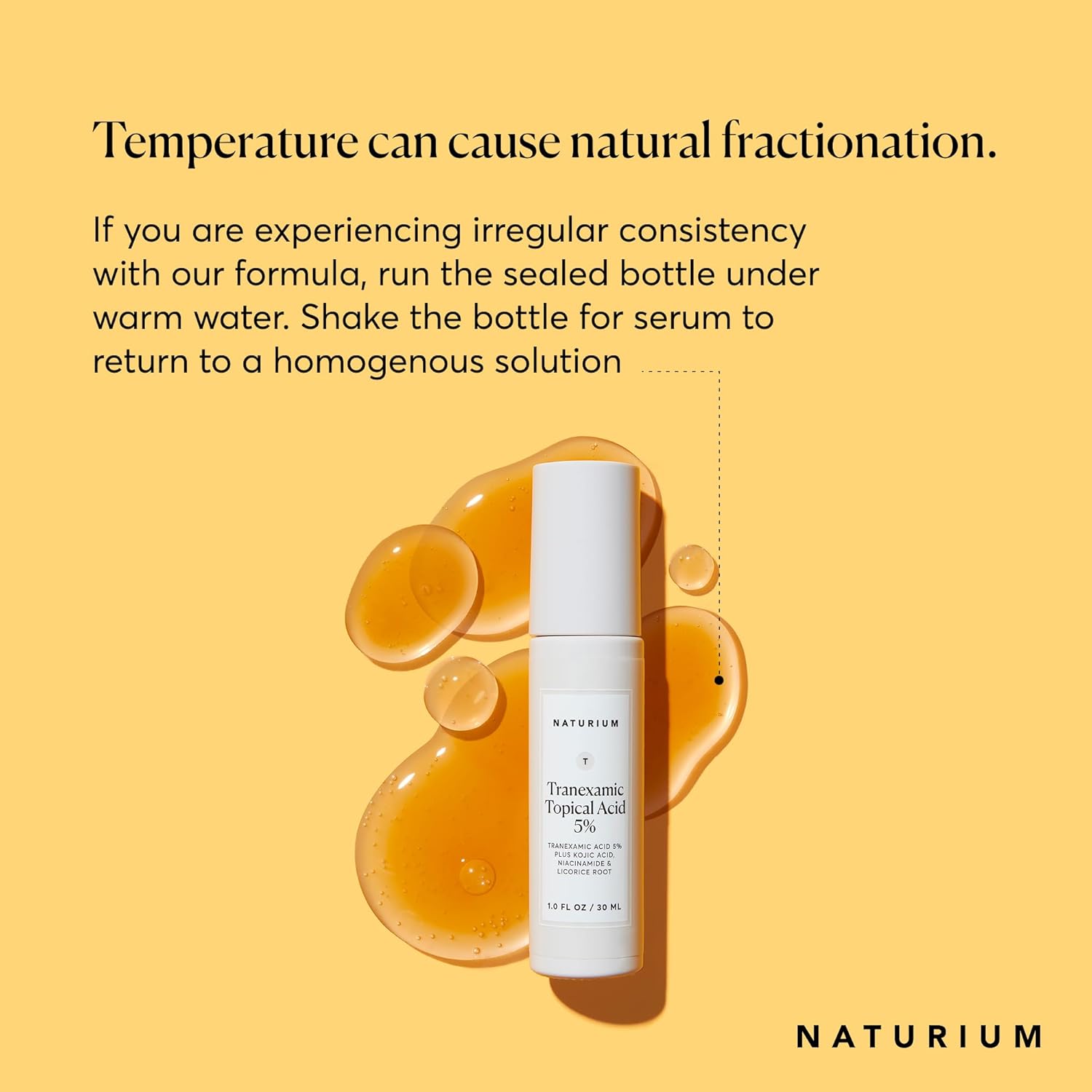 Naturium Tranexamic Topical Acid 5% serumas su kojine rūgštimi, niacinamidu ir saldymedžio šaknimi 