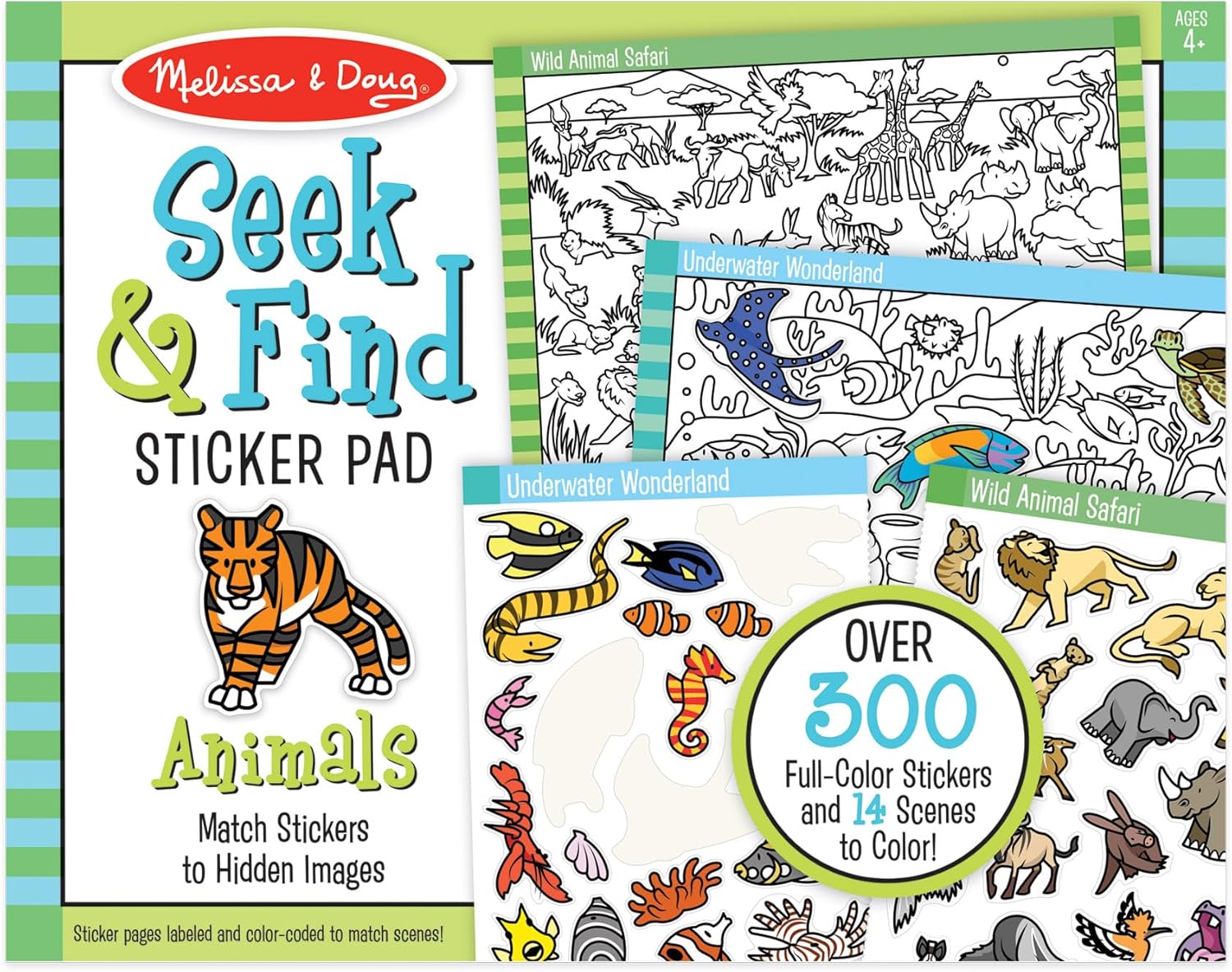 Melissa & Doug „Seek & Find“ lipdukų veiklų knyga
