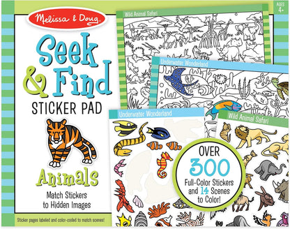 Melissa & Doug „Seek & Find“ lipdukų veiklų knyga