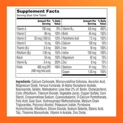 One A Day moterų multivitaminai su biotinu, kalciu, folio rūgštimi, geležimi ir cinku, 200 tablečių