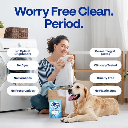 Earth Breeze ekologiški skalbimo lakšteliai, 30 lakštelių (iki 60 skalbimų)