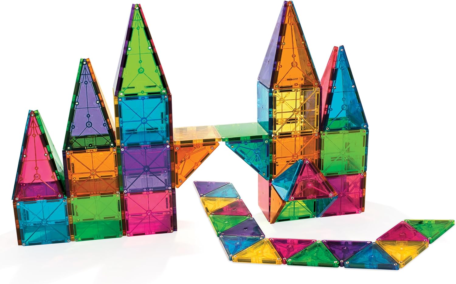 MAGNA-TILES magnetinių konstruktorių rinkinys kūrybiškam STEM mokymuisi, 100 vnt.
