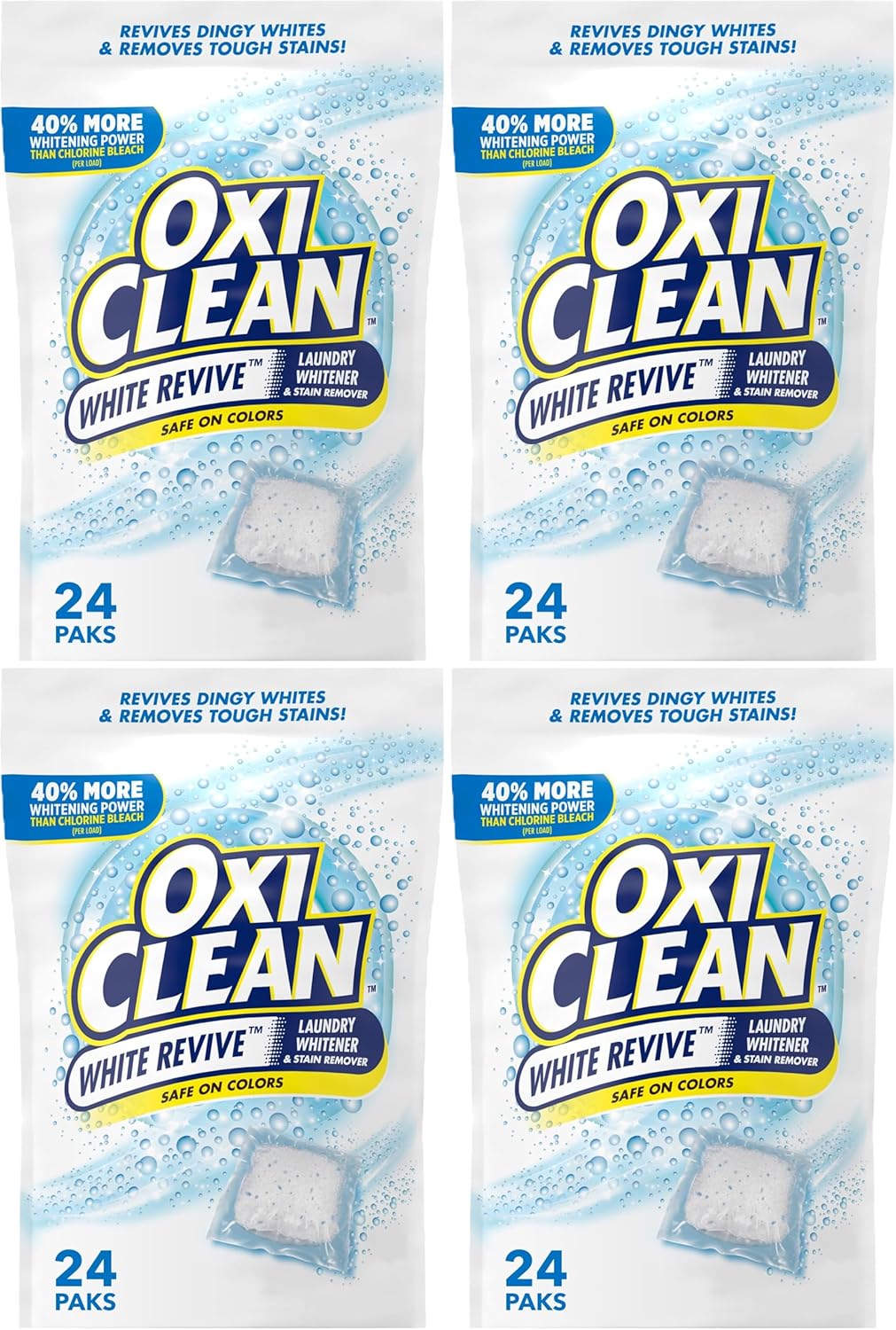 OxiClean White Revive skalbinių baliklio ir dėmių valiklio kapsulės, 24 vnt.
