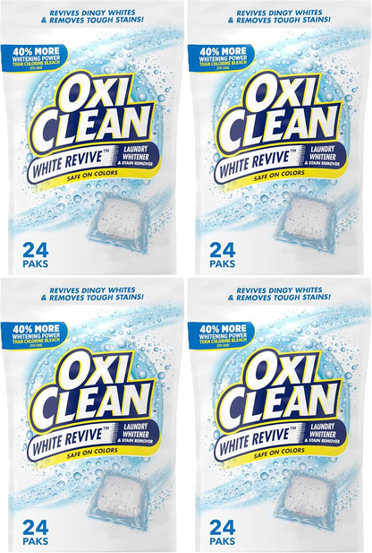 OxiClean White Revive skalbinių baliklio ir dėmių valiklio kapsulės, 24 vnt.