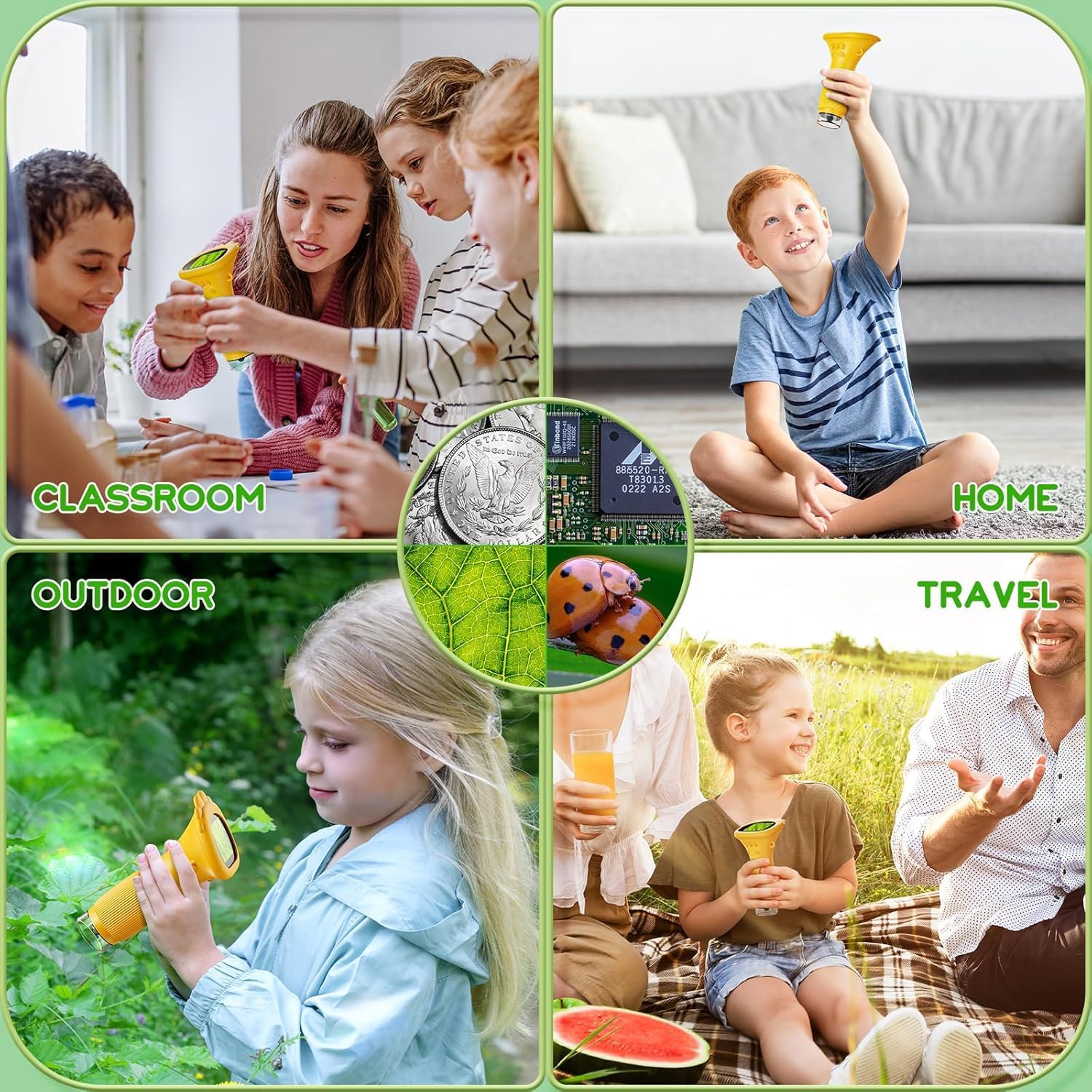 Nešiojamas vaikaiškas mikroskopas 