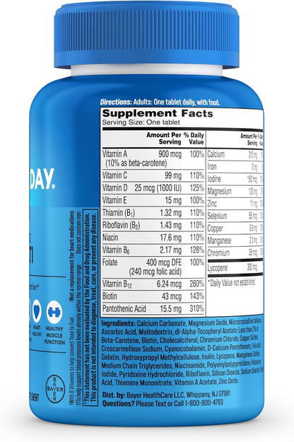 One A Day vyrų multivitaminai su vitaminu D, cinku, folio rūgštimi ir B grupės vitaminais, 200 tablečių