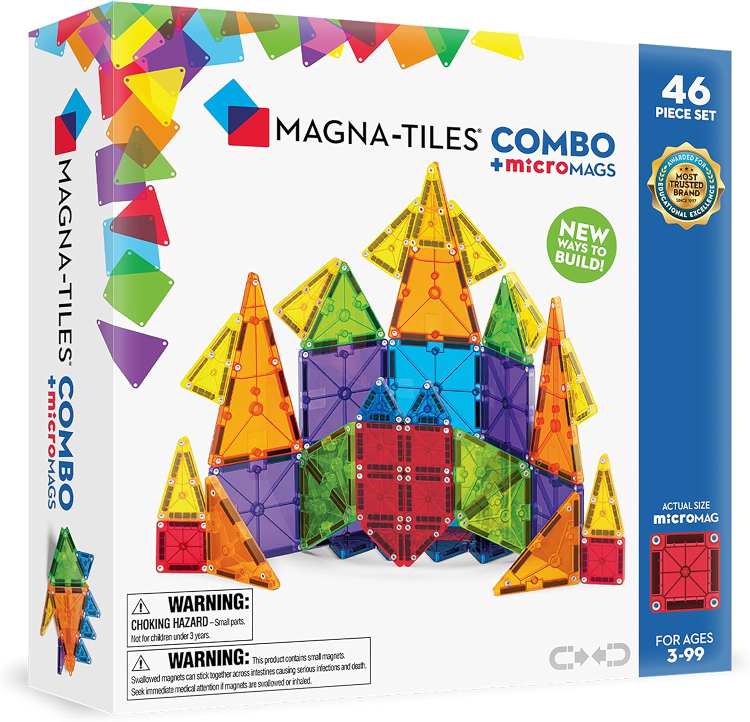MAGNA-TILES magnetinių konstravimo kaladėlių rinkinys kūrybiškam STEM mokymuisi