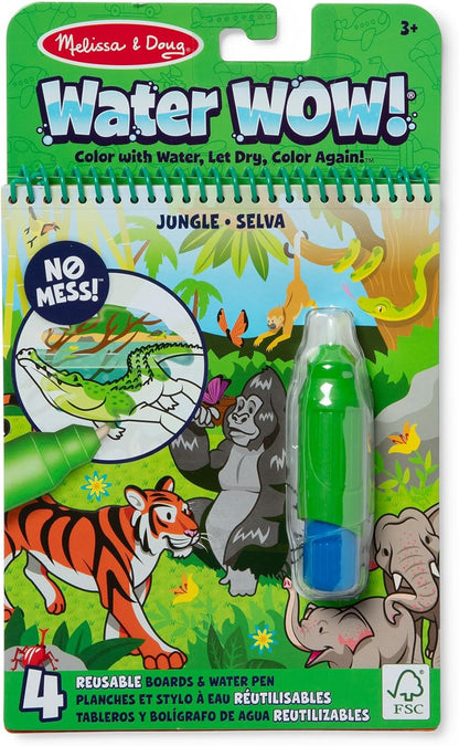 Melissa & Doug on the Go Water Wow! Daugkartinio naudojimo spalvinimo knygelė su vandens rašikliu vaikams